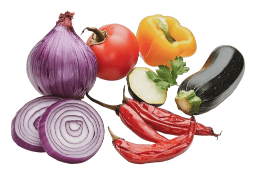 Fresh vegetables ready for cooking in the kitchen png