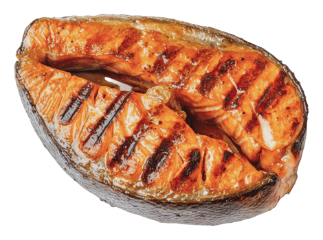 Crispy grilled salmon fillet png