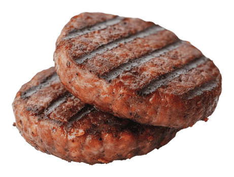 Delicious grilled beef patties ready for serving png
