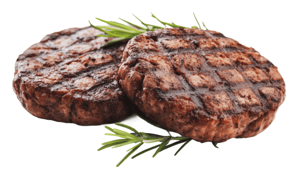 Grilled patties with herbs ready for serving png