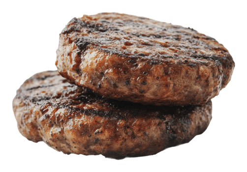 Juicy grilled patties stacked for a hearty meal png