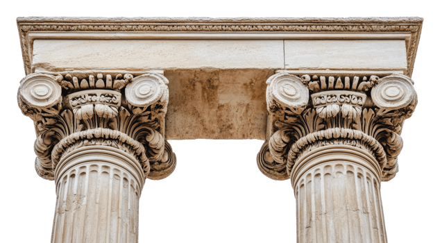 Corinthian-columned classic architecture png