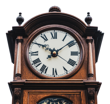 Historic clock tower displaying the time at midday png