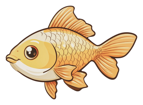 Colorful goldfish swimming in clear water png