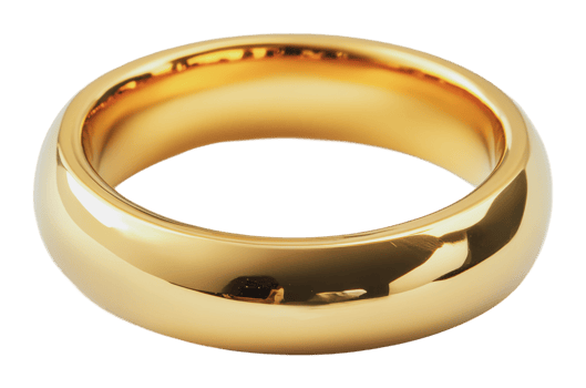 Elegant gold wedding band with smooth finish png