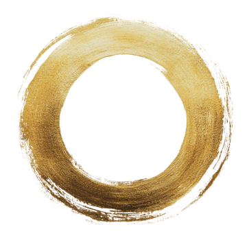 Gold circular brush stroke on white png