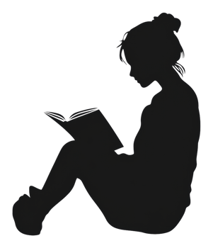 Silhouetted reading in a quiet moment png