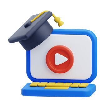 Online education 3D Illustration png