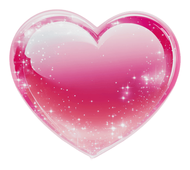 Heart-shaped decoration with sparkling effects png