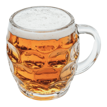Craft beer served in a frosty mug at a bar png