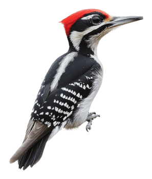 Woodpecker perched quietly on a branch png