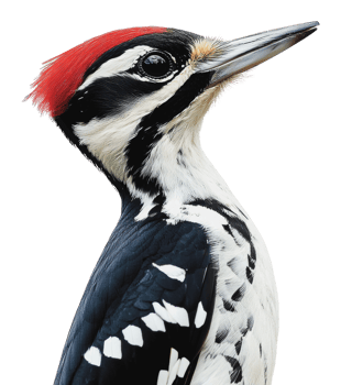 Vibrant red-crowned woodpecker png