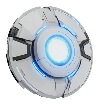 Futuristic hovering device with glowing accents png