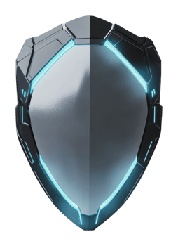 Futuristic shield design with glowing accents png