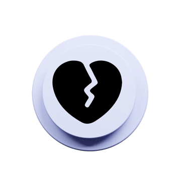 Broken heart icon isolated on flat shape flat png