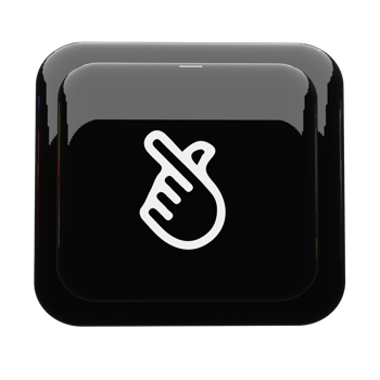 A black button with a hand pointing up png