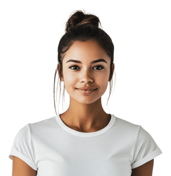 Portrait of a young woman with a confident smile png