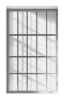 Window design with geometric pattern and shadows png