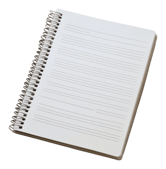 Blank spiral notebook for writing notes and ideas png