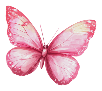 Bright pink butterfly resting with wings spread png