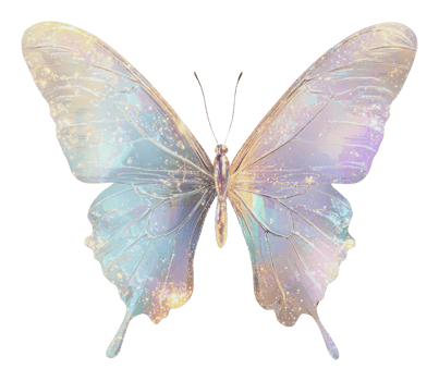 Iridescent butterfly with shimmering colors png