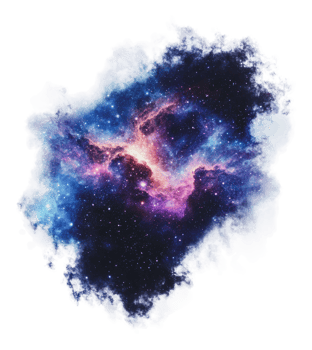 Colorful cosmic cloud fills the night sky png