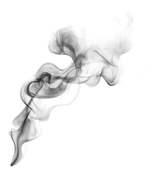 Wavy black smoke drifting in the air png