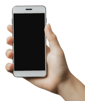 Hand with a blank smartphone casually png
