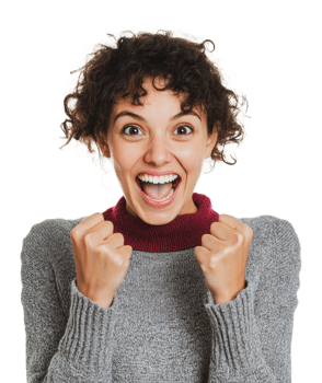 Excitement and joy captured in a cheerful moment png