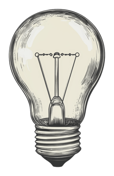 Detailed vintage light bulb illustration png