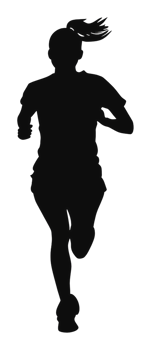 Female runner in motion on a sunny day png