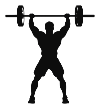 Strong athlete lifting barbell in a heavy workout png