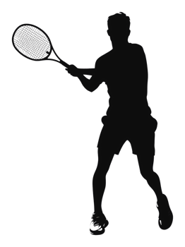 Tennis player in action on the court png