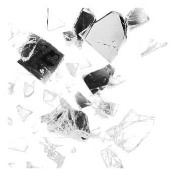 Broken glass on white surface png
