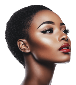 Short-haired woman with makeup skills png