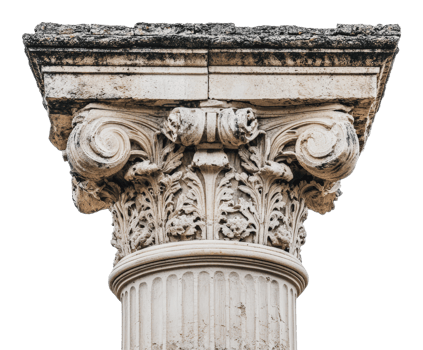 Ancient ruins' historic column detail png
