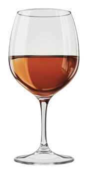 Amber liquid in an elegant glass png