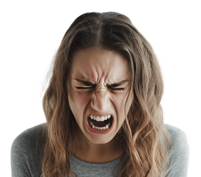 Woman expressing intense emotion during a moment png