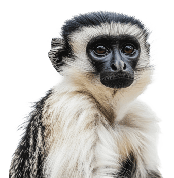 Curious young monkey close-up png