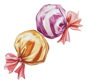 Vibrant candy wrappers on display png