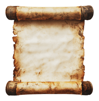Weathered old parchment scroll png