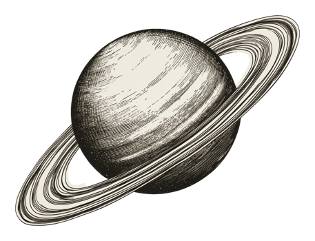 Vintage illustration of Saturn's rings png