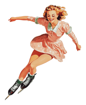 Skater performs an elegant jump on ice png