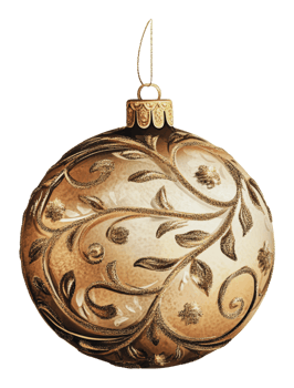 Elegant golden ornament with intricate designs png