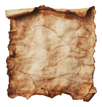 Old parchment with rustic texture and creases png