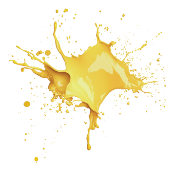 Dynamic bright yellow paint splash png