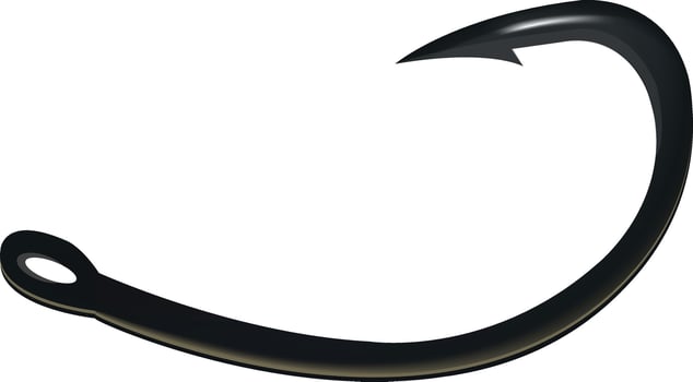 A black hook with a long handle vector
