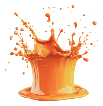 Orange splash creates dynamic visual effect png