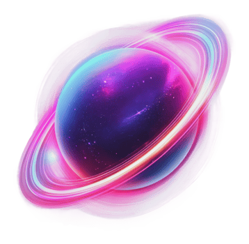 Vivid depiction of a colorful planet in space png