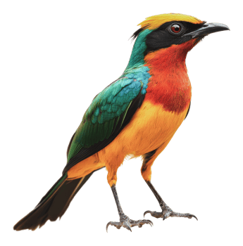 Colorful bird with striking plumage in nature png